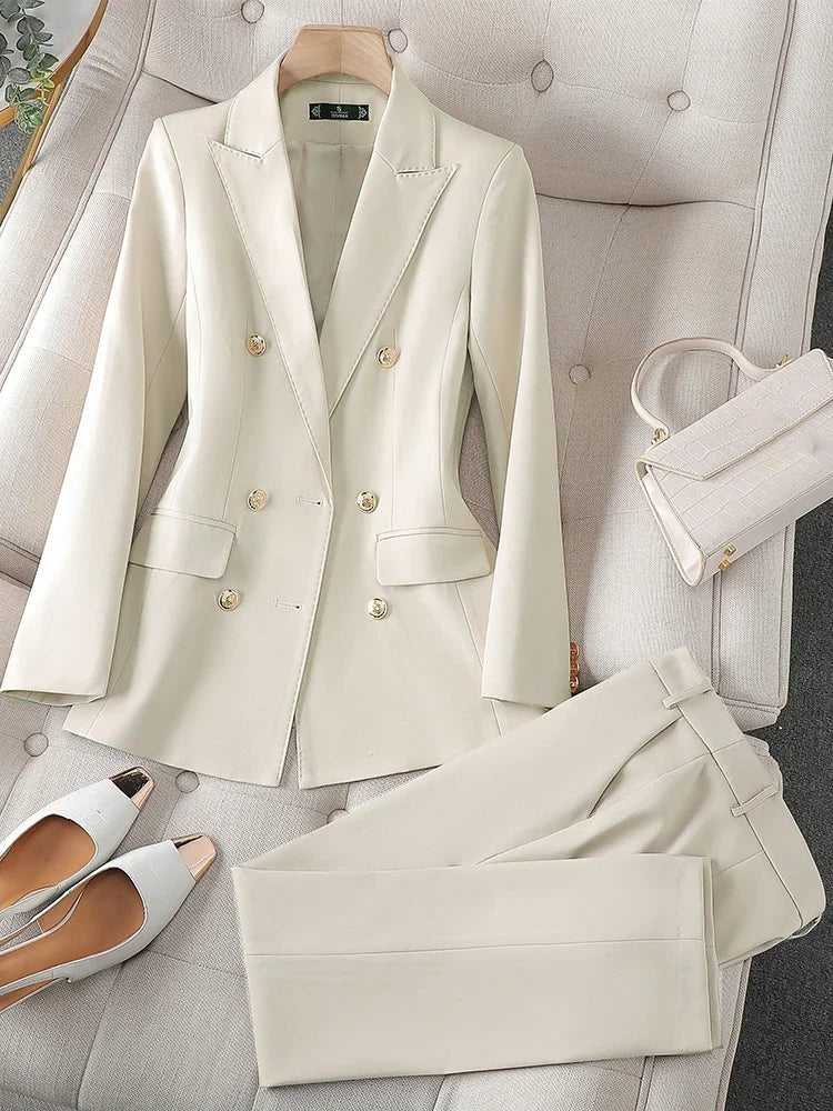 Velourah High-Quality Office Lady Pant Suit – Blazer & Trousers Set