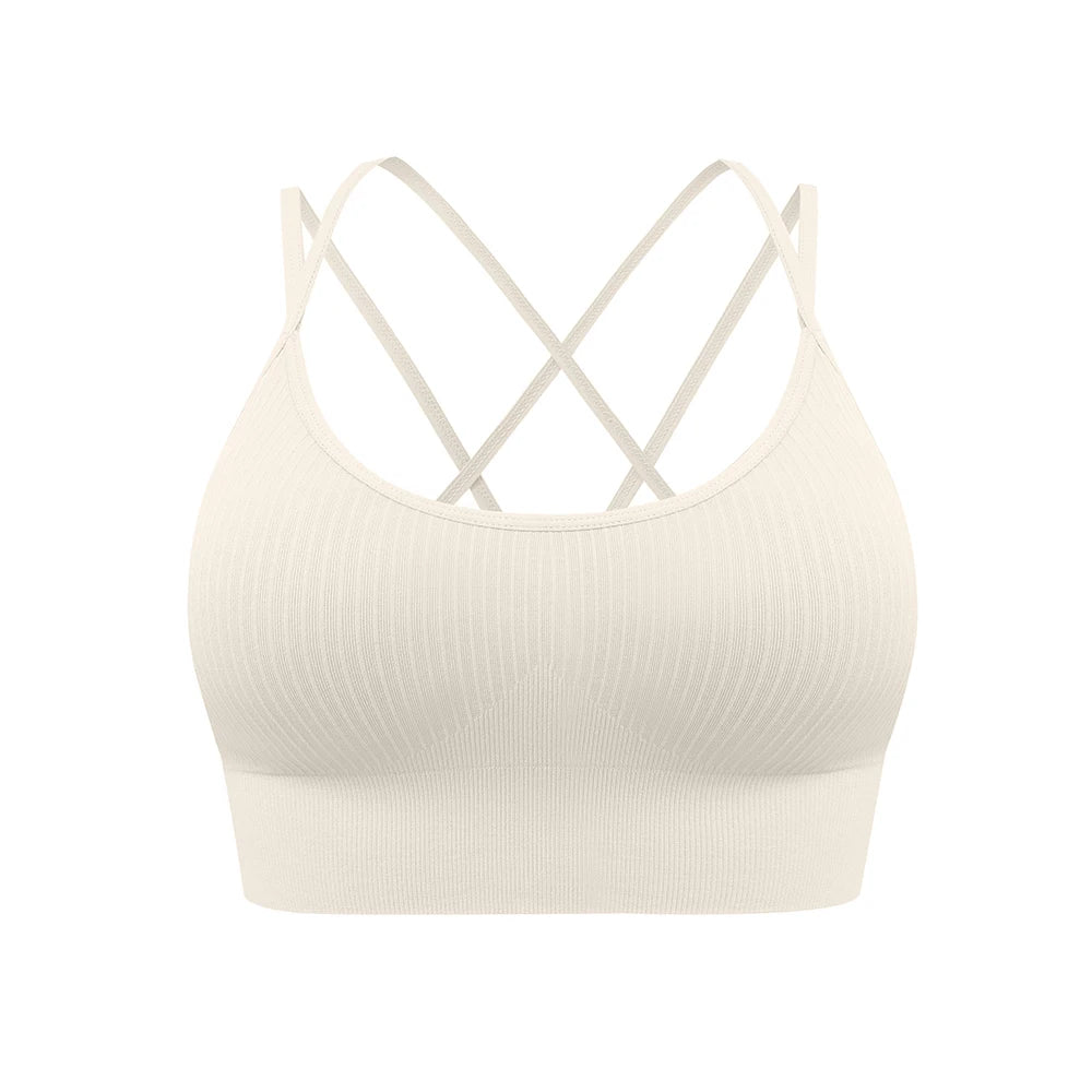 Velourah Strappy Core Ribbed Yoga Bra – Ultra-Stretch & Breathable