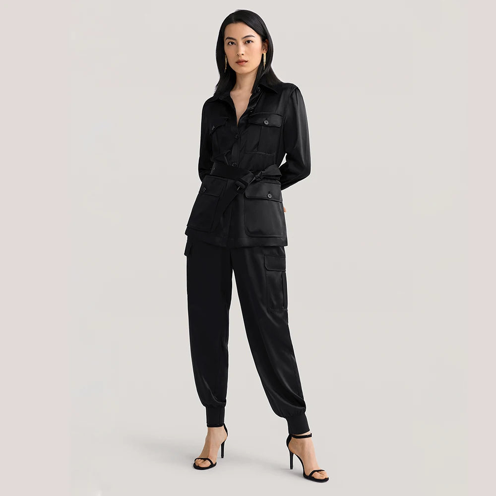 Velourah Safari-Style Silk Myrtus Jacket – Effortless Elegance Meets Everyday Utility