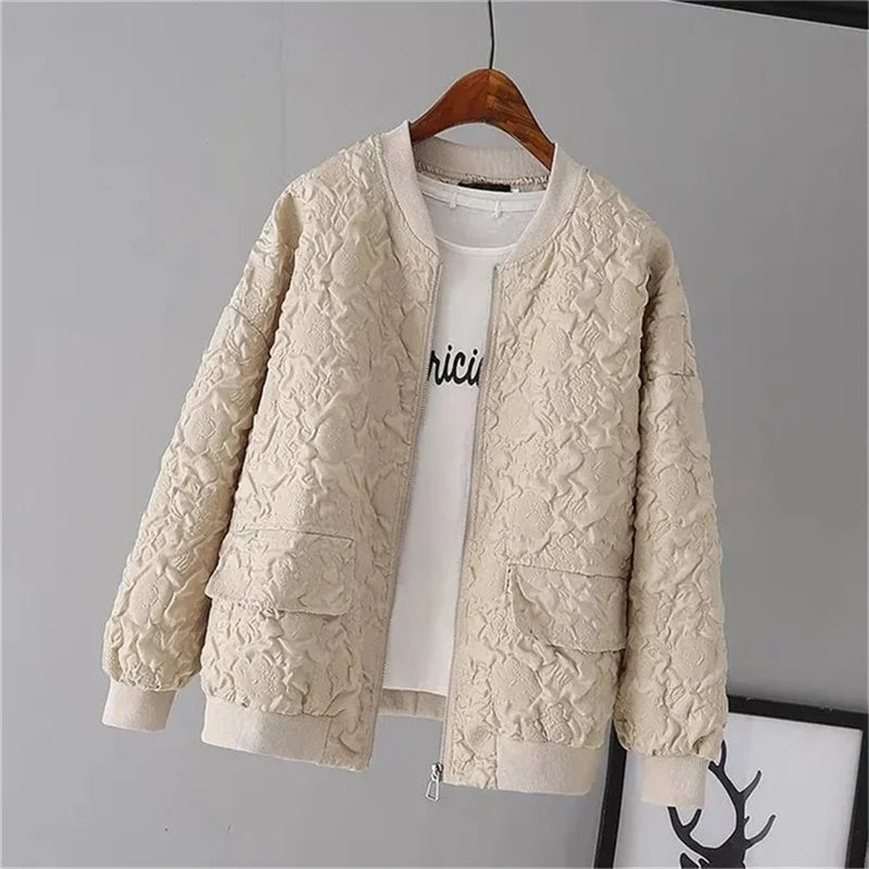 Velourah Solid Color Short Baseball Jacket – Casual Chic Layer
