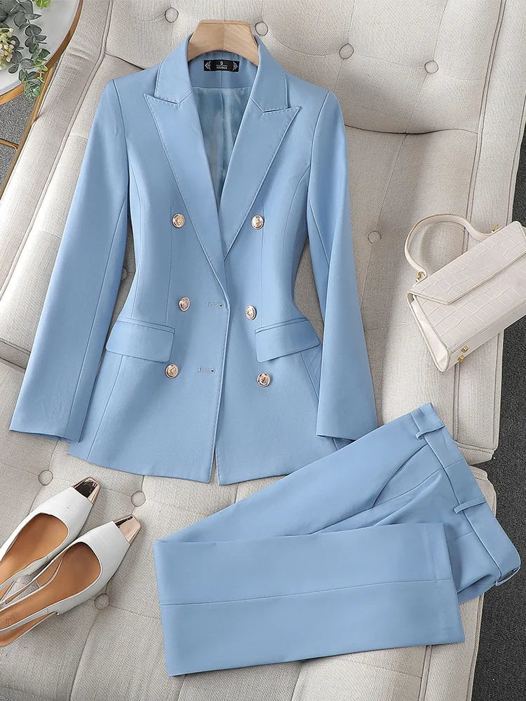 Velourah High-Quality Office Lady Pant Suit – Blazer & Trousers Set