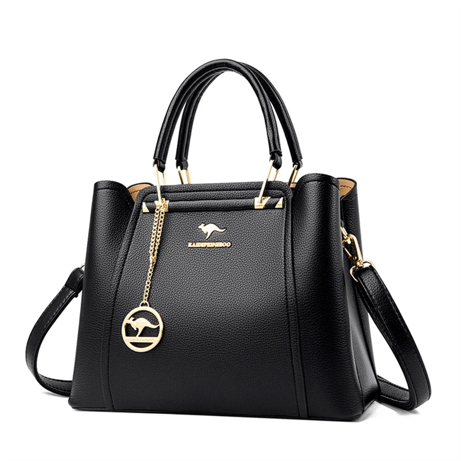 Velourah Exquisite Triple-Layer Leather Shoulder Bag
