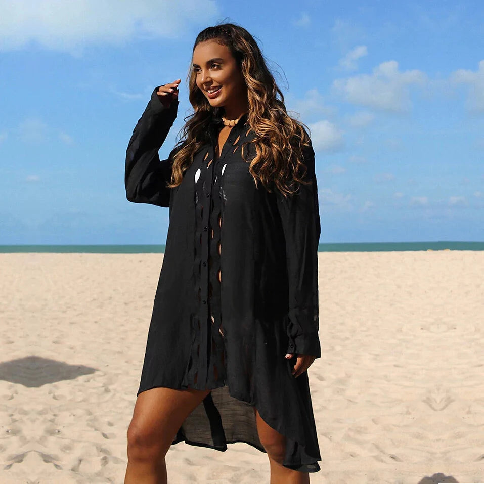 Velourah Marbella Lace Tassel Beach Cover-Up
