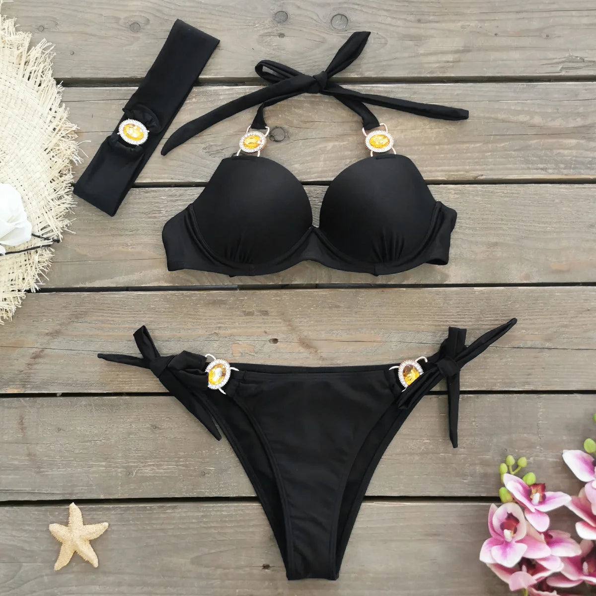Velourah Diamond Gleam Halter Bikini Set