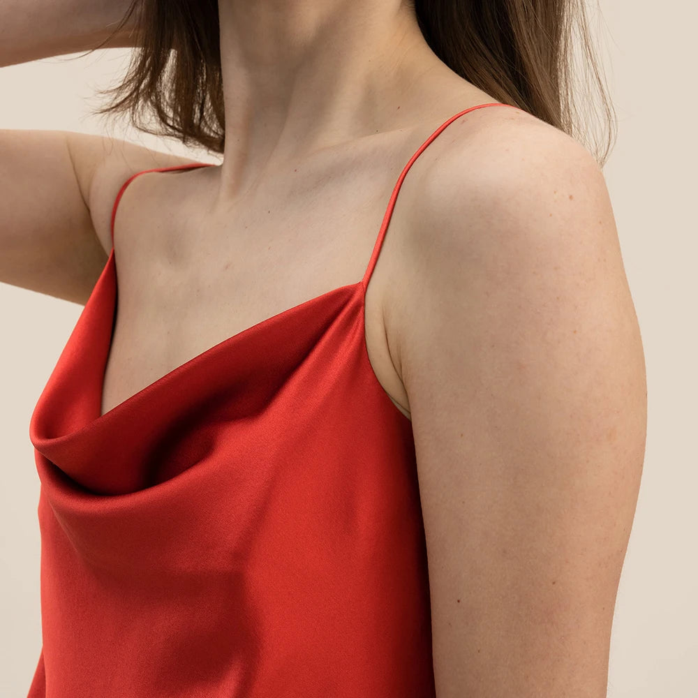 Velourah Silk Charmeuse Cowl Neck Camisole