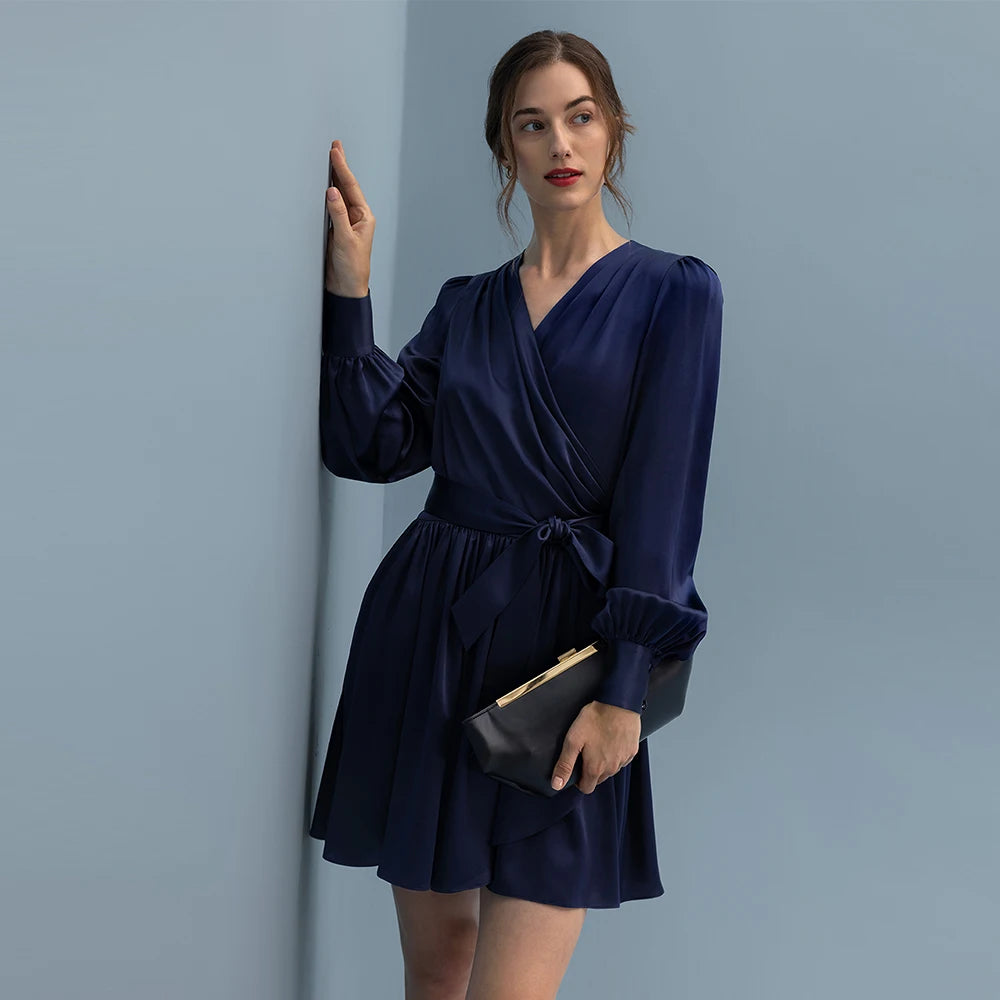 Premium Silk Wrap Dress