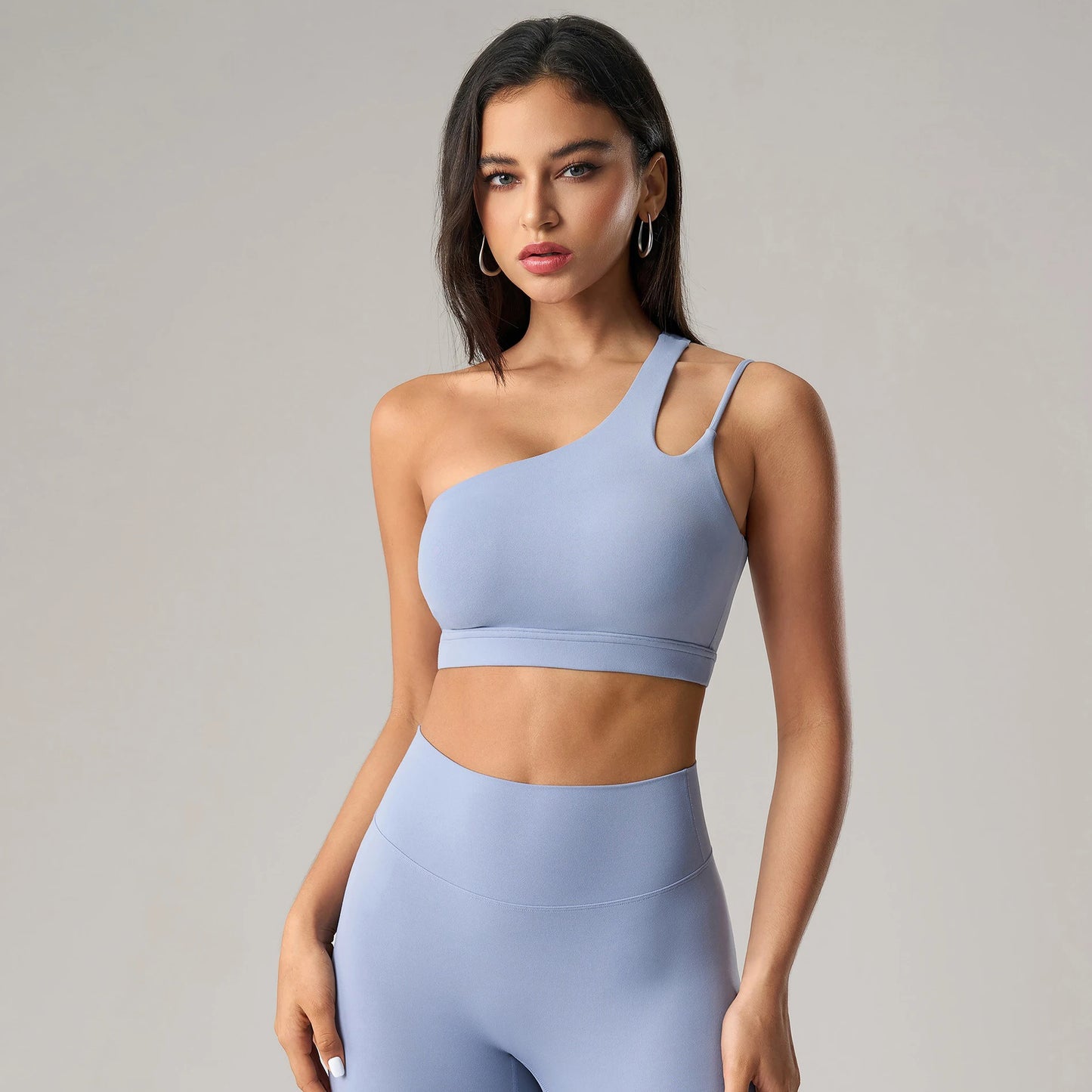 Velourah One-Shoulder Sculpt Bralette – Seamless & Breathable