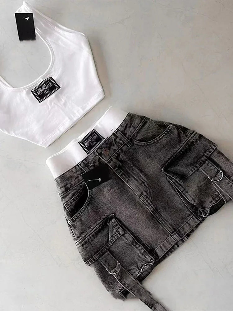 American Vintage Slim Fit Denim Skirt