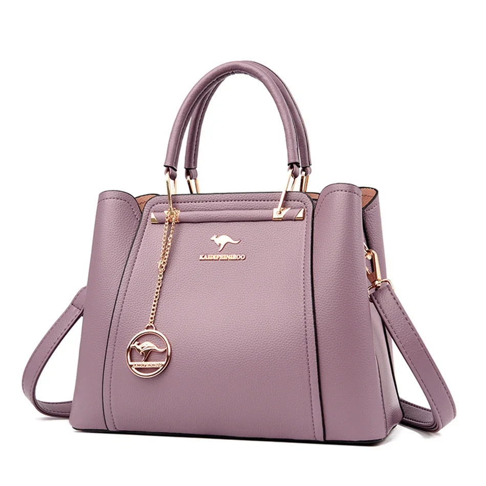 Velourah Exquisite Triple-Layer Leather Shoulder Bag