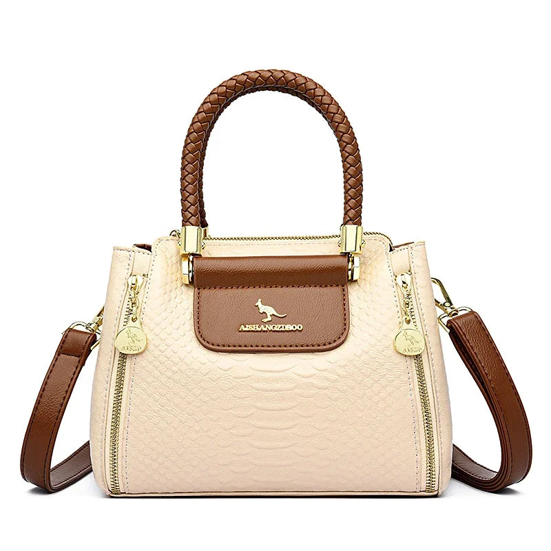 Velourah Woven Luxe Soft PU Tote