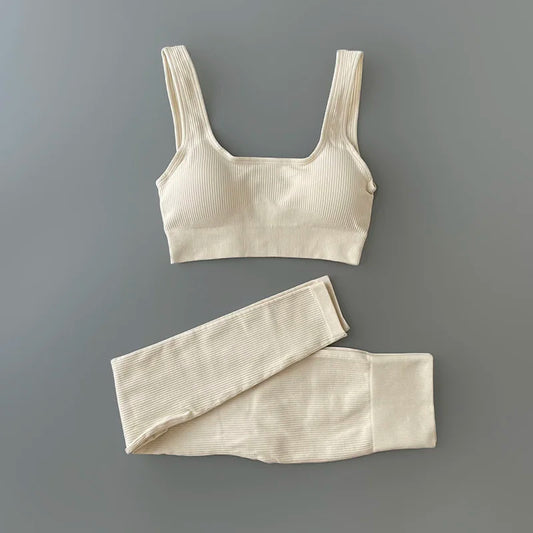 Velourah Ribbed Harmony Seamless Yoga Set