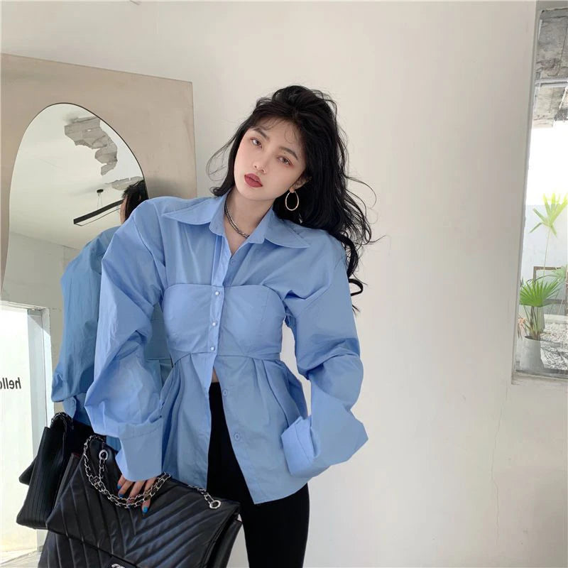 Elegant Patchwork Slim Blouse