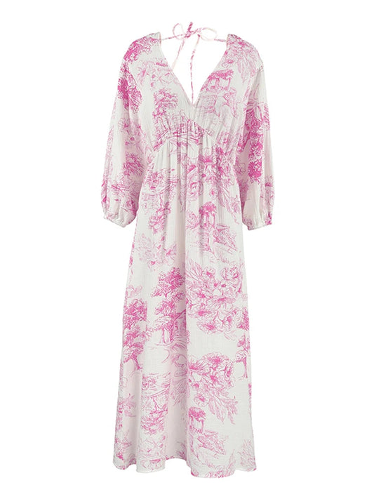 Velourah Autumn Breeze Cotton Maxi Dress