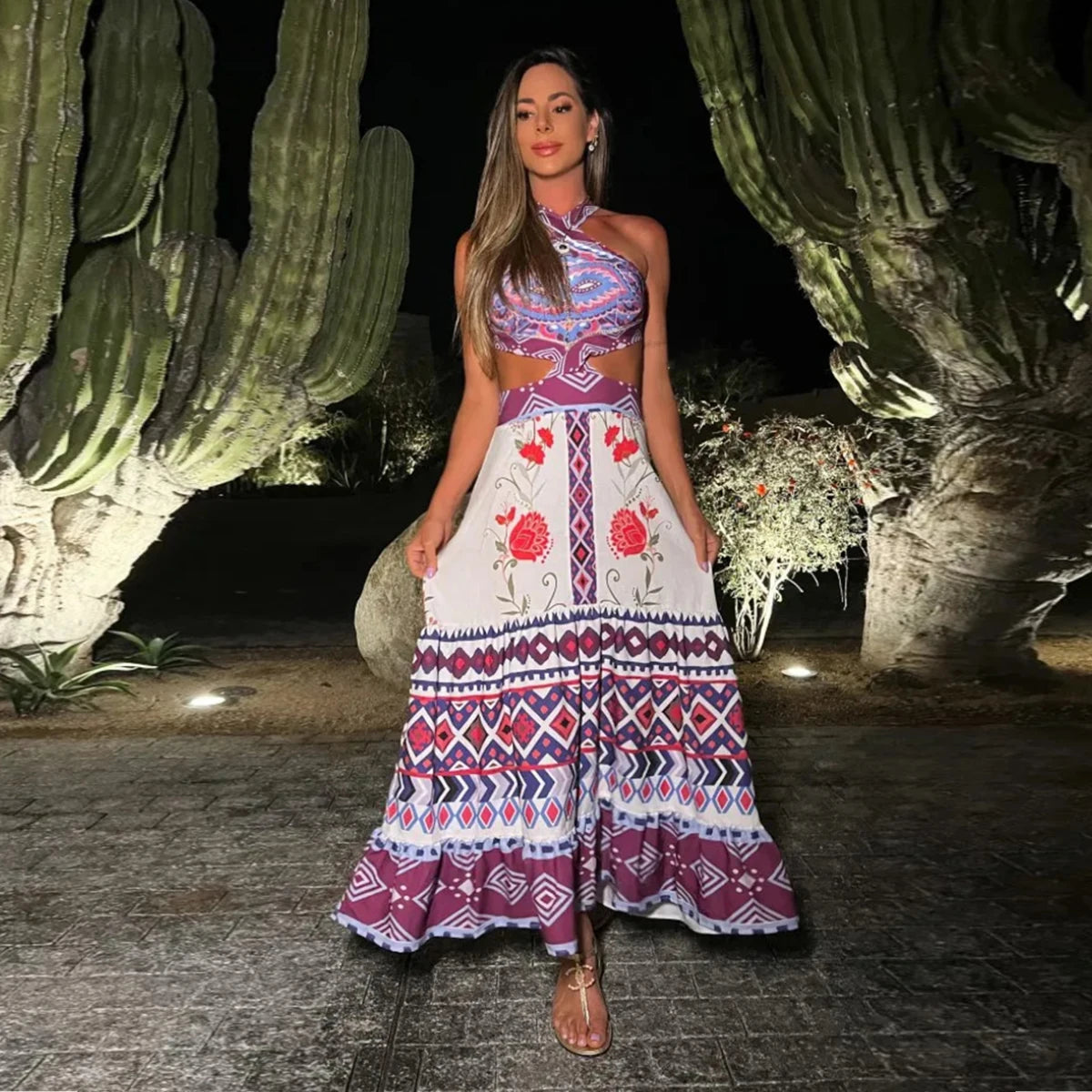 Velourah Mirage Cut-Out Cover-Up Dress