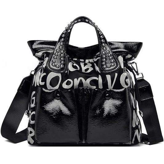Velourah Luxe Patent Leather Tote Set (2-Piece)