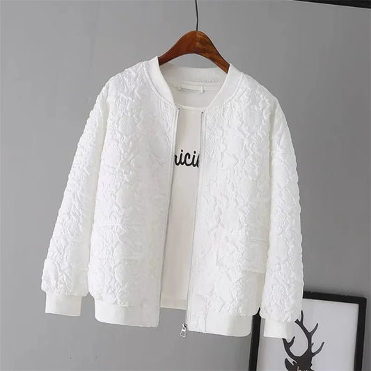 Velourah Solid Color Short Baseball Jacket – Casual Chic Layer