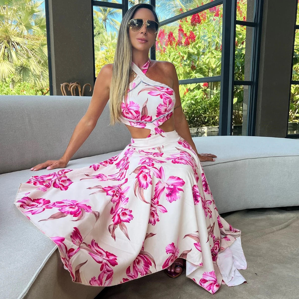 Velourah Mirage Cut-Out Cover-Up Dress